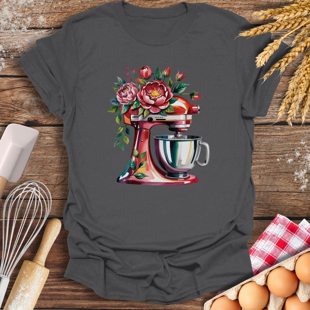 Floral Red Mixer T-Shirt Charcoal / S Baking Threads