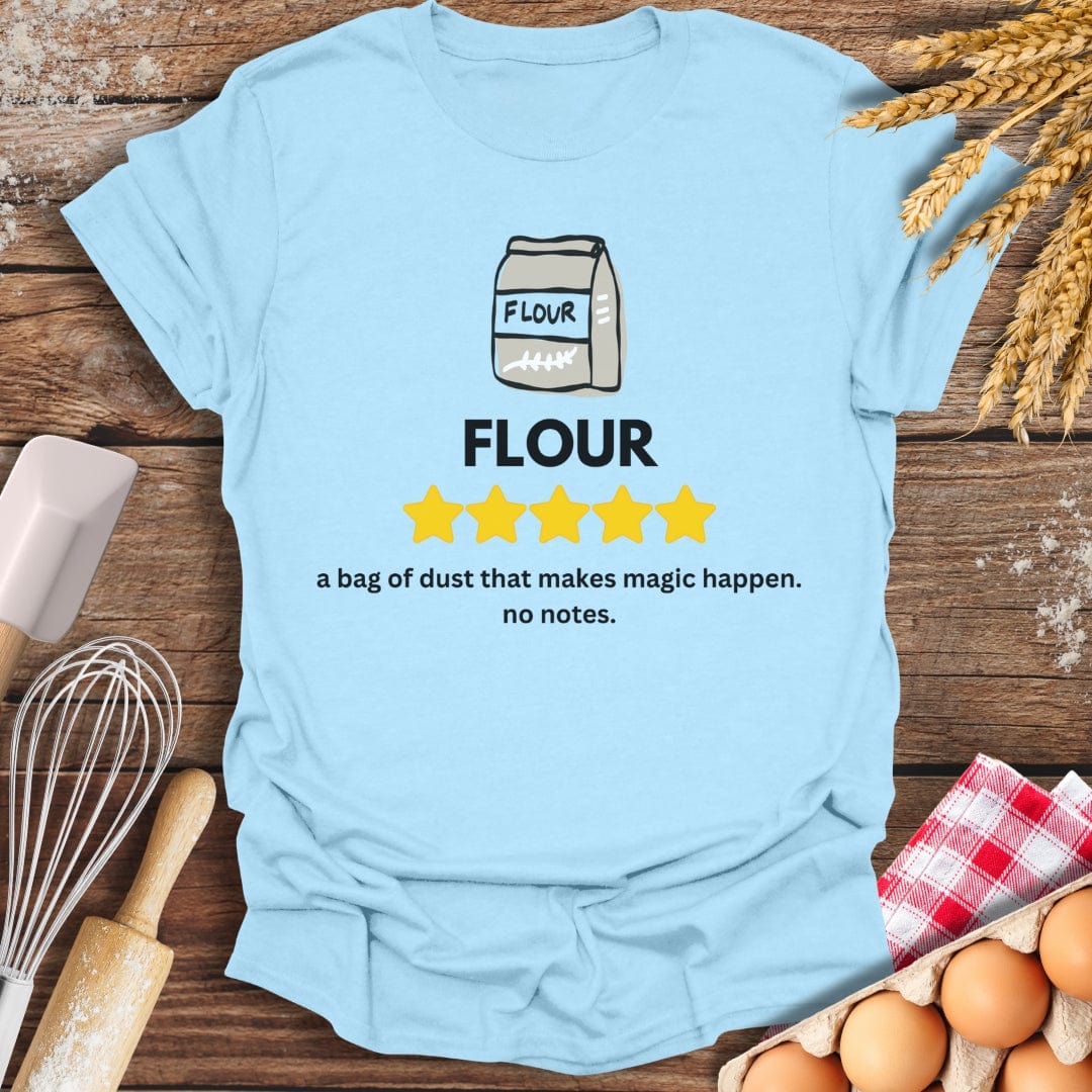 Flour: 5 Star Review T-Shirt Light Blue / S Baking Threads