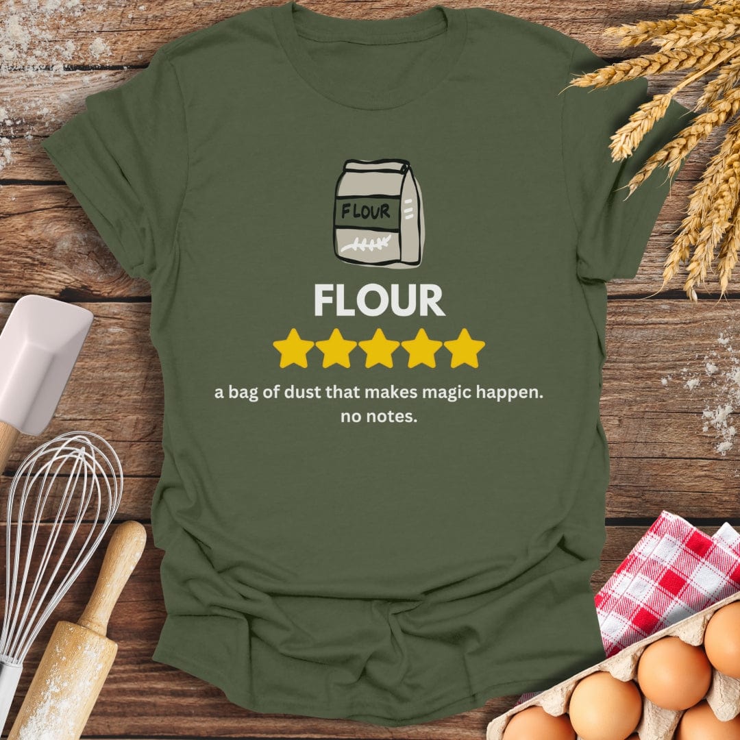 Flour: 5 Star Review T-Shirt Military Green / S Baking Threads