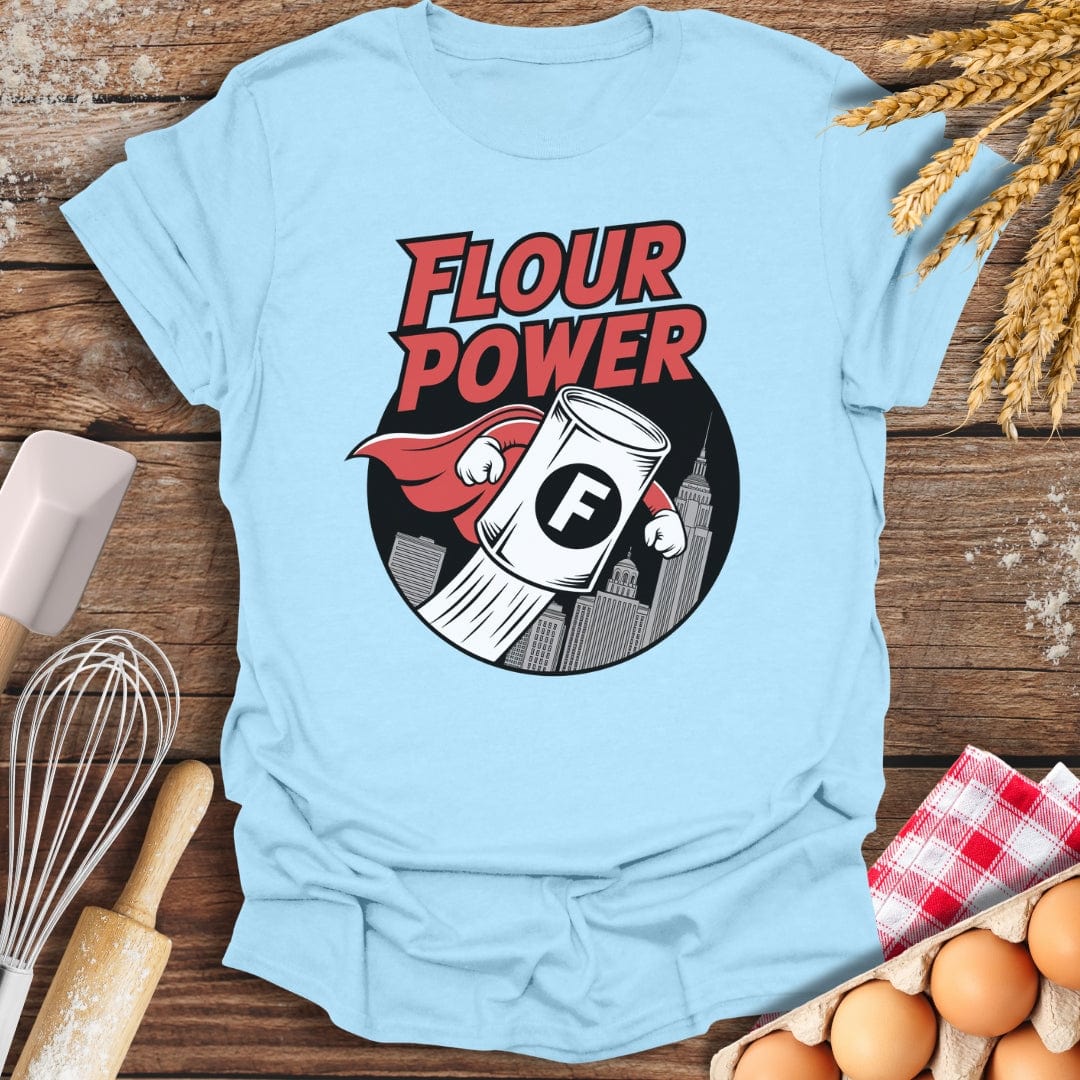 Flour Power T-Shirt Light Blue / S Baking Threads
