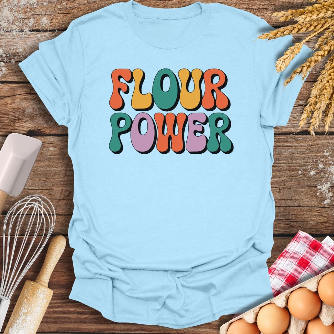 Flour Power T-Shirt Light Blue / S Baking Threads