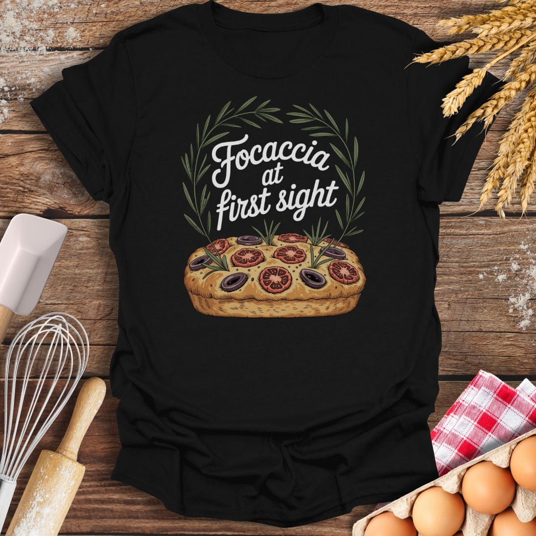 Focaccia At First Sight T-Shirt Black / S Baking Threads