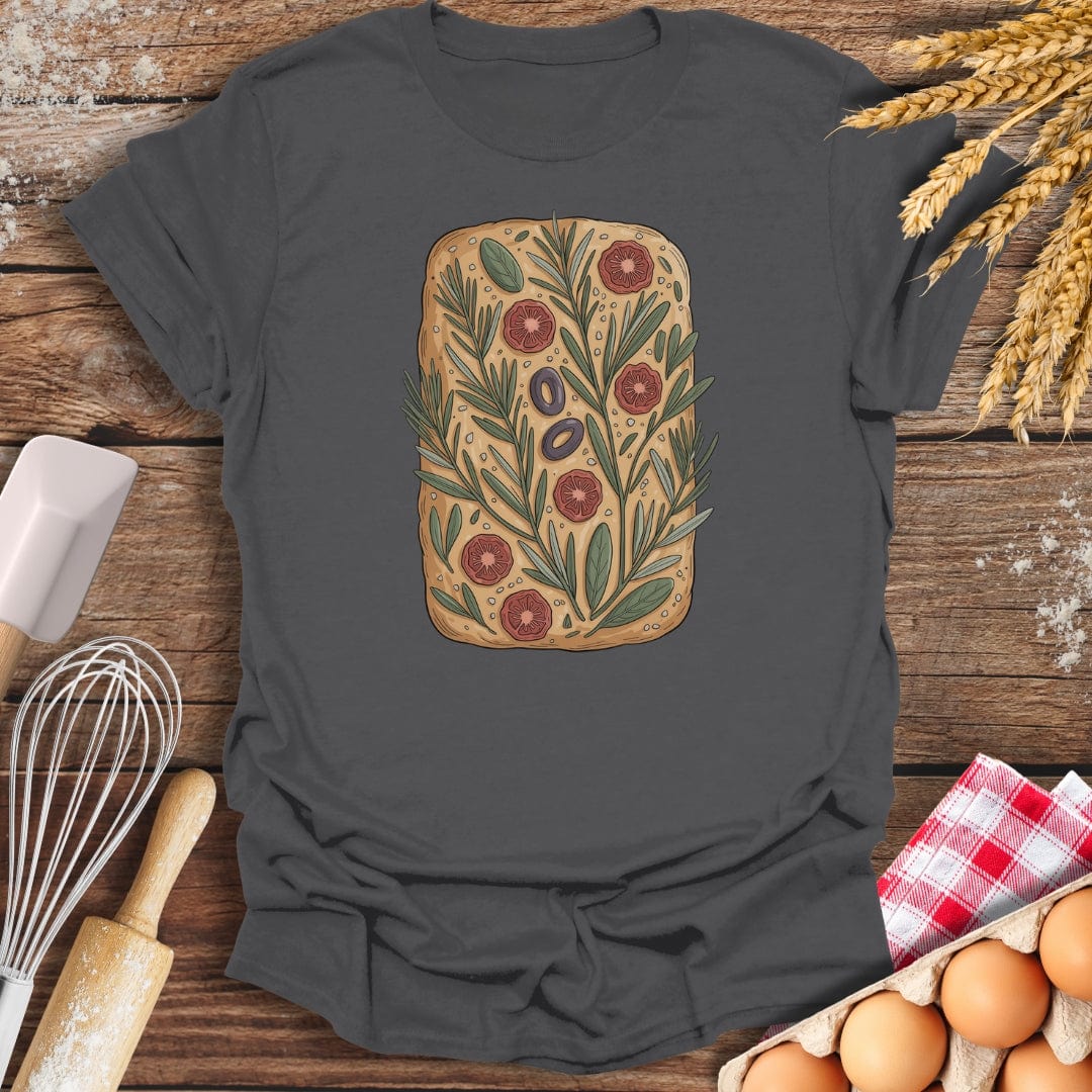 Focaccia Flowerbed T-Shirt Charcoal / S Baking Threads