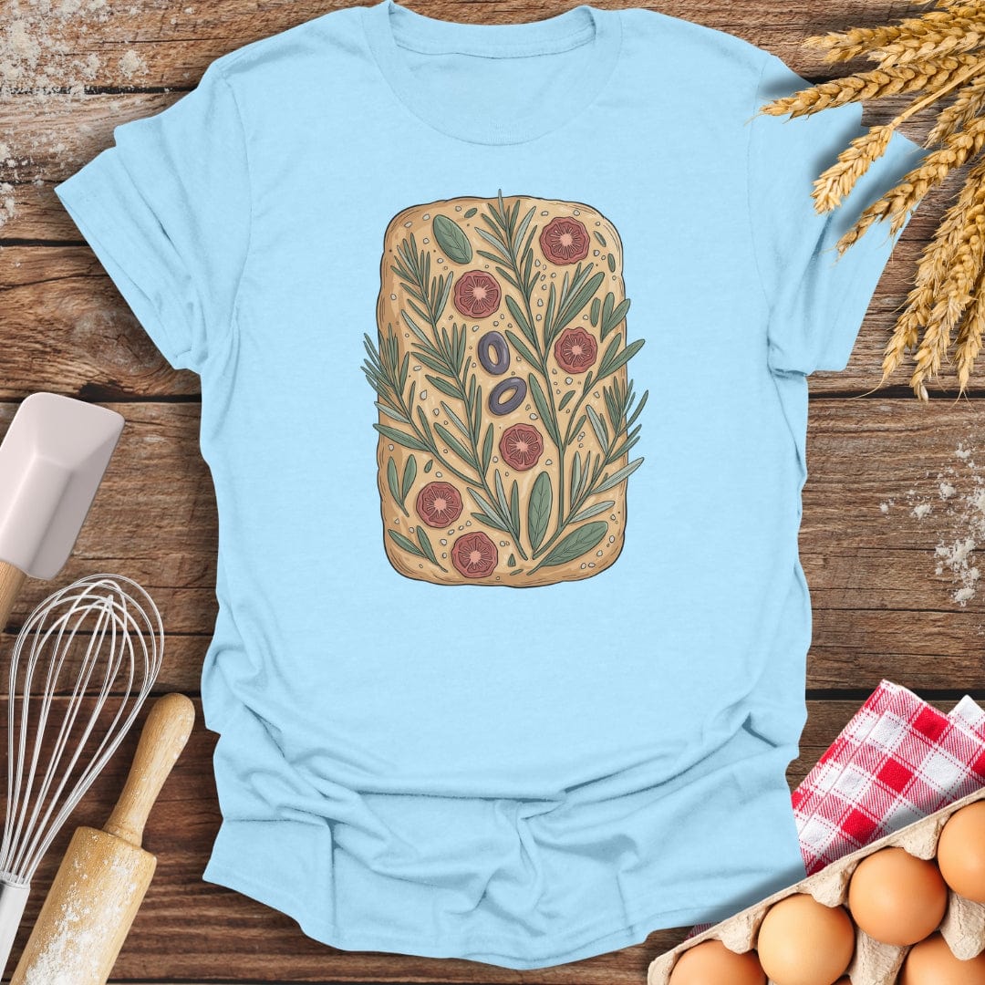 Focaccia Flowerbed T-Shirt Light Blue / S Baking Threads