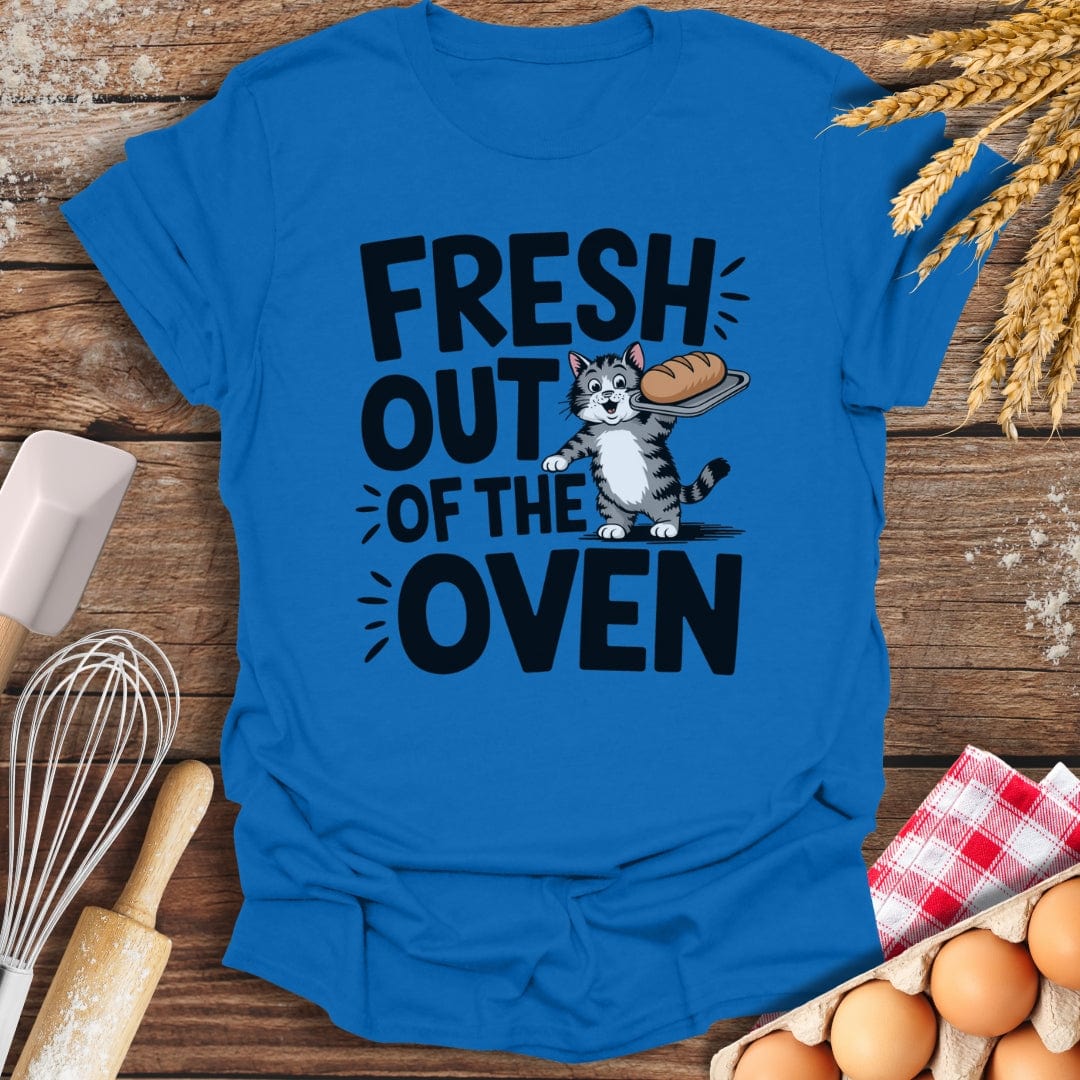 Fresh Out of The Oven Cat T-Shirt Royal / S Baking Threads