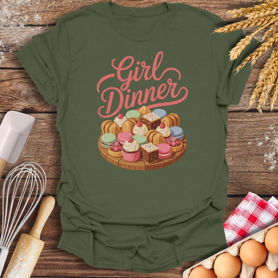 Girl Dinner T-Shirt Military Green / S Baking Threads