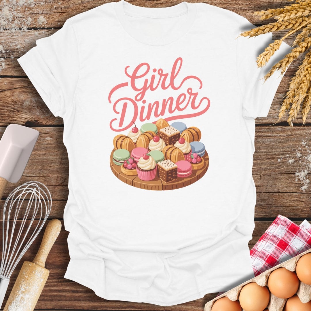 Girl Dinner T-Shirt White / S Baking Threads