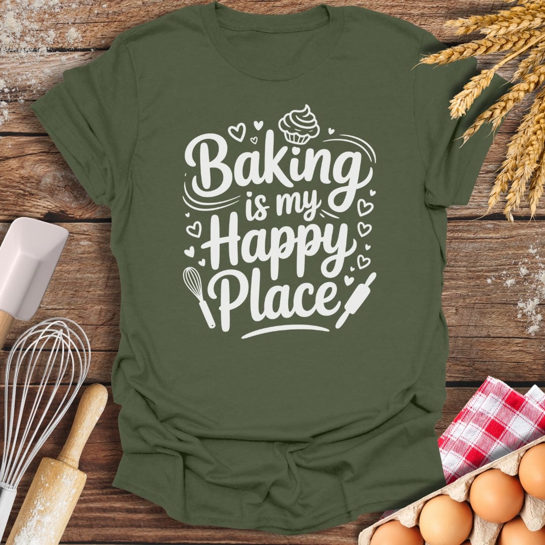 Happy Place T-Shirt Military Green / S Baking Threads