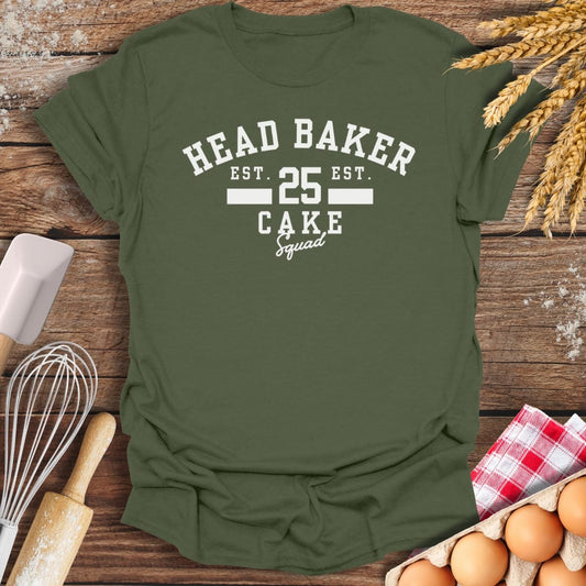 Head Baker Cake Squad T-Shirt Military Green / S Baking Threads