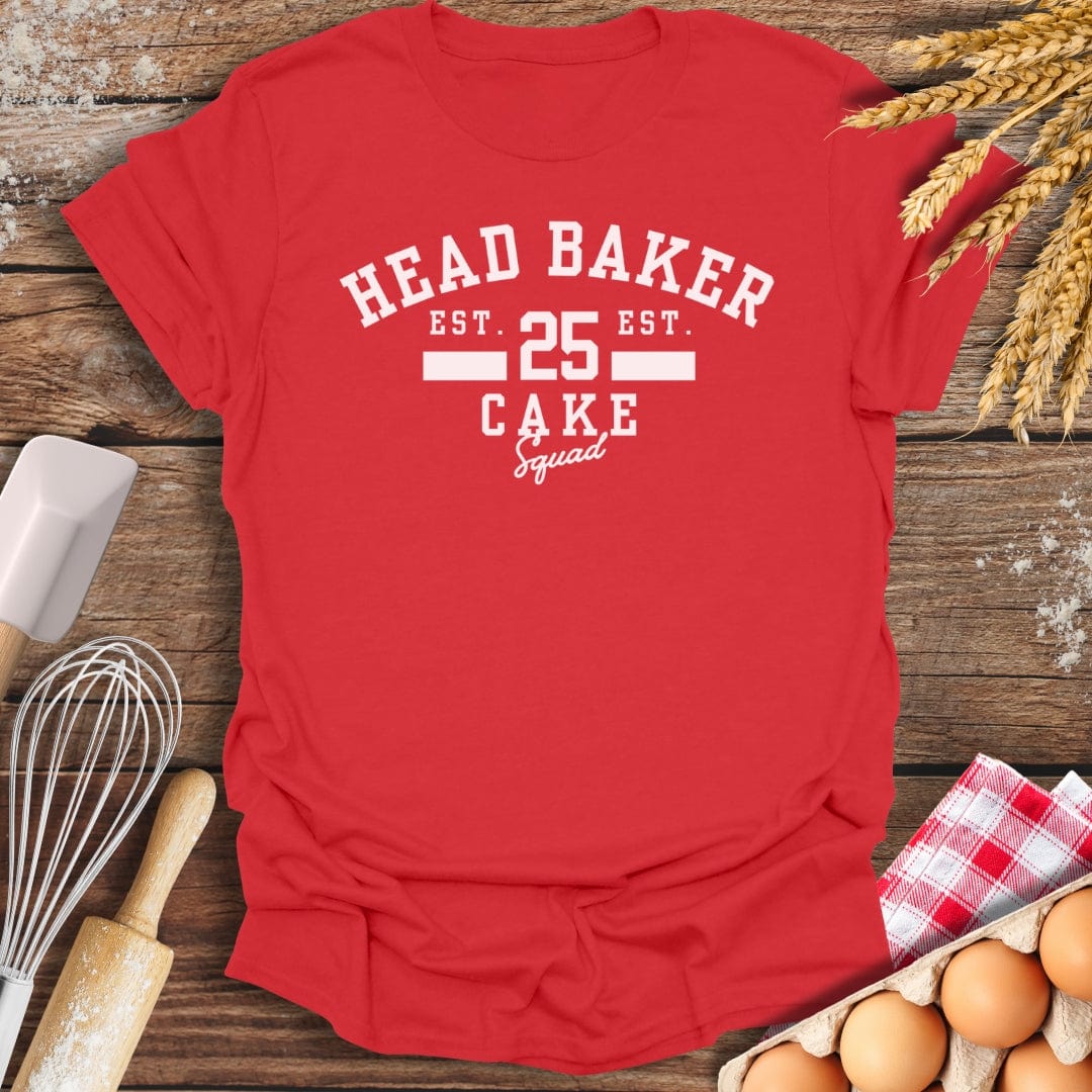 Head Baker Cake Squad T-Shirt Red / S Baking Threads