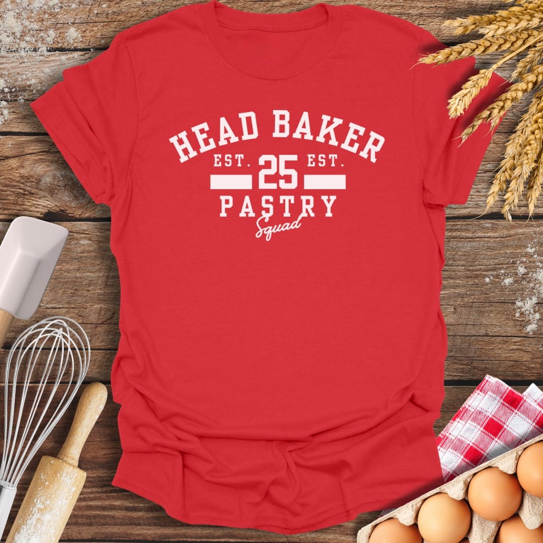 Head Baker Pastry Squad T-Shirt Red / S Baking Threads