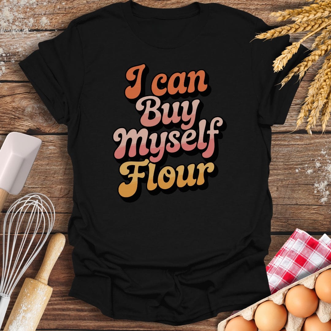 I Can By Myself Flour T-Shirt Black / S Baking Threads