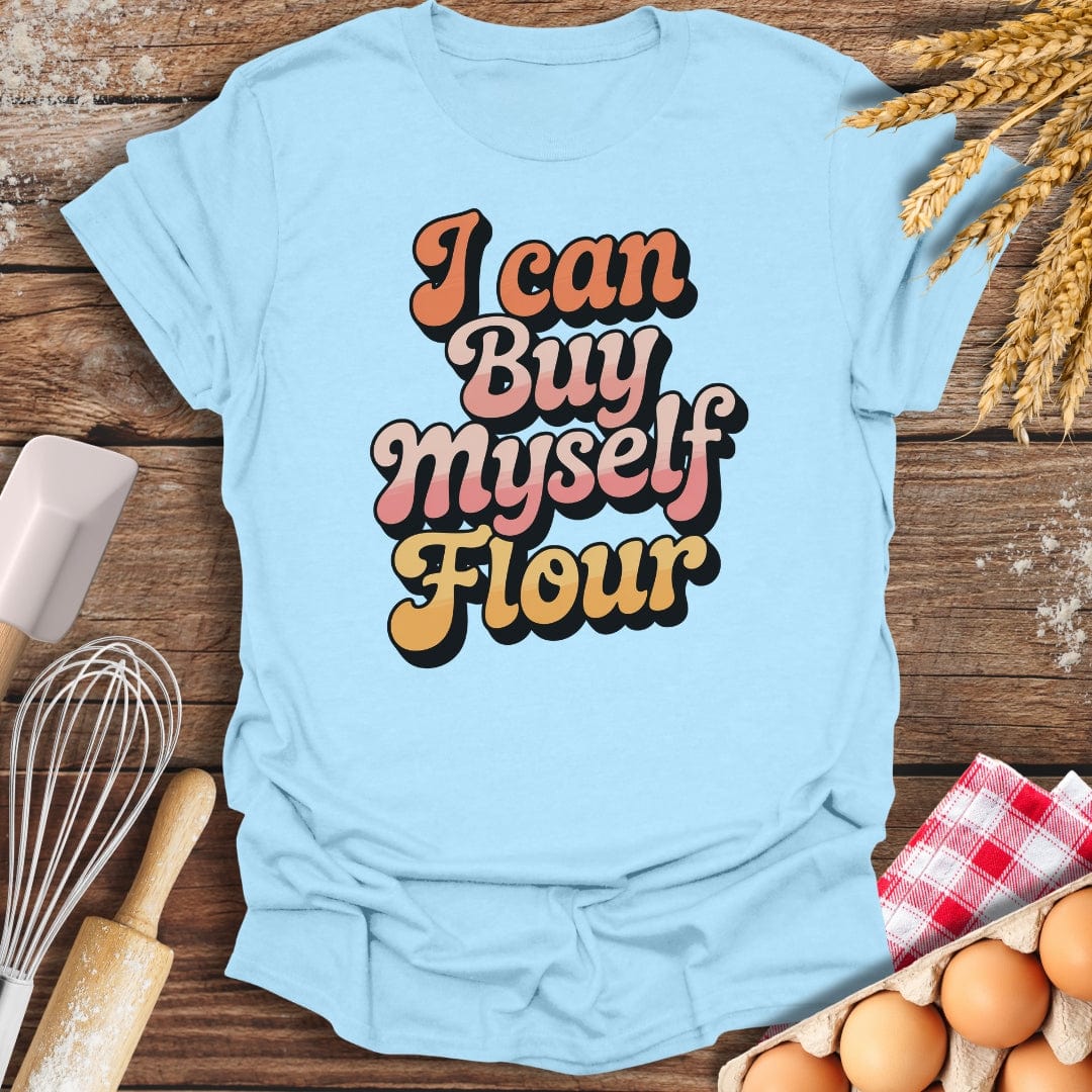I Can By Myself Flour T-Shirt Light Blue / S Baking Threads