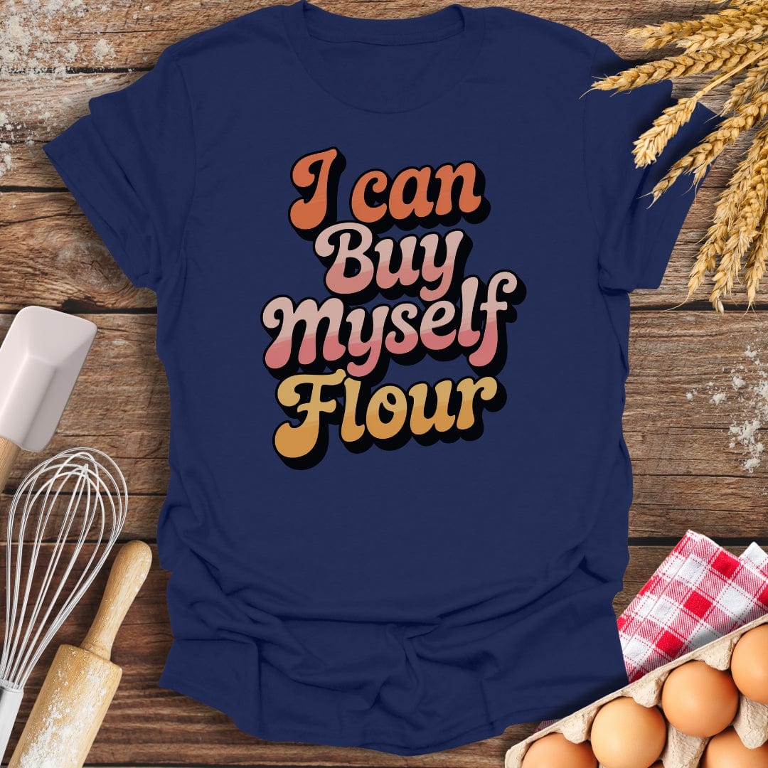 I Can By Myself Flour T-Shirt Navy / S Baking Threads