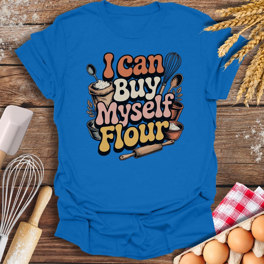 I Can By Myself Flour T-Shirt Royal / S Baking Threads