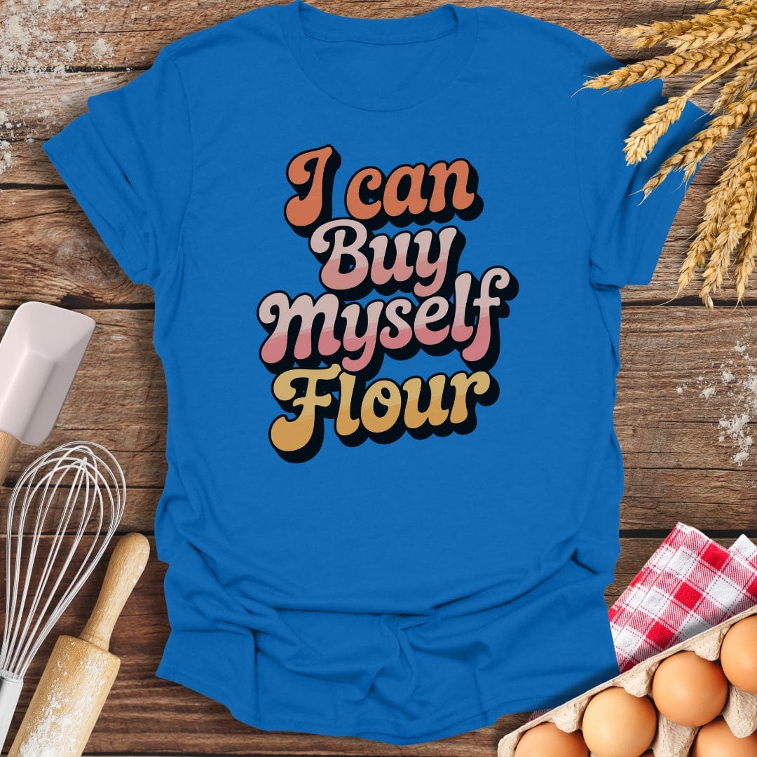 I Can By Myself Flour T-Shirt Royal / S Baking Threads