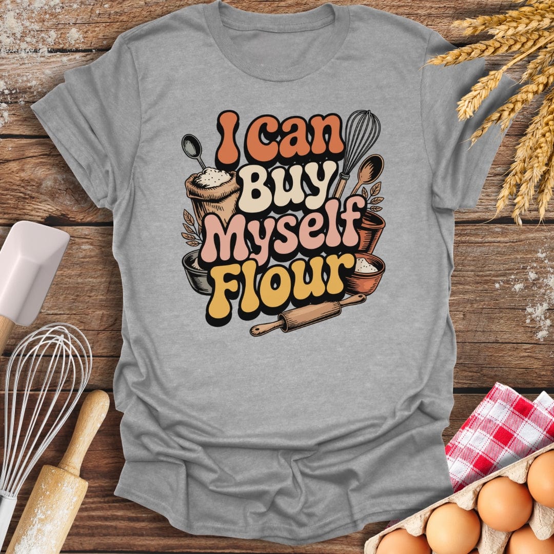I Can By Myself Flour T-Shirt Sport Grey / S Baking Threads