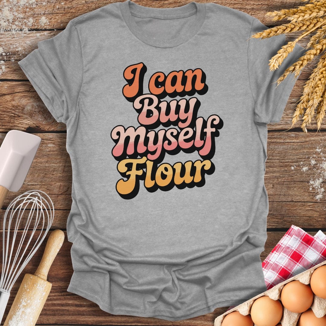 I Can By Myself Flour T-Shirt Sport Grey / S Baking Threads