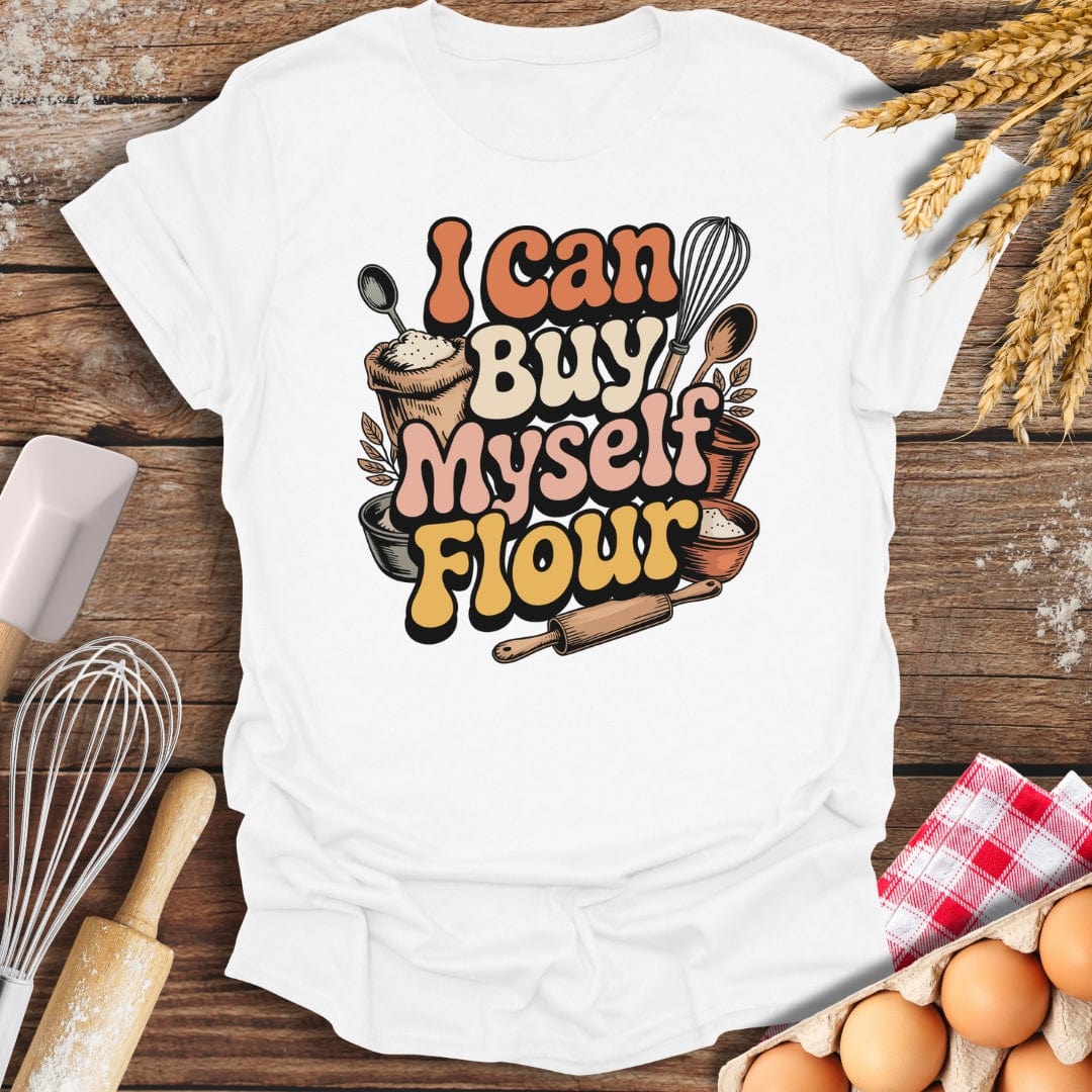I Can By Myself Flour T-Shirt White / S Baking Threads
