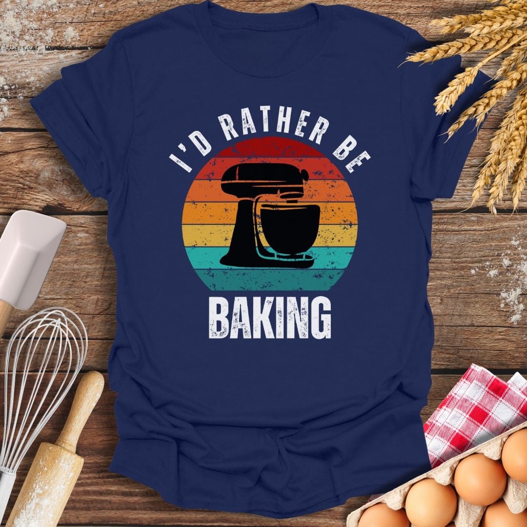 I'd Rather Be Baking T-Shirt Navy / S Baking Threads