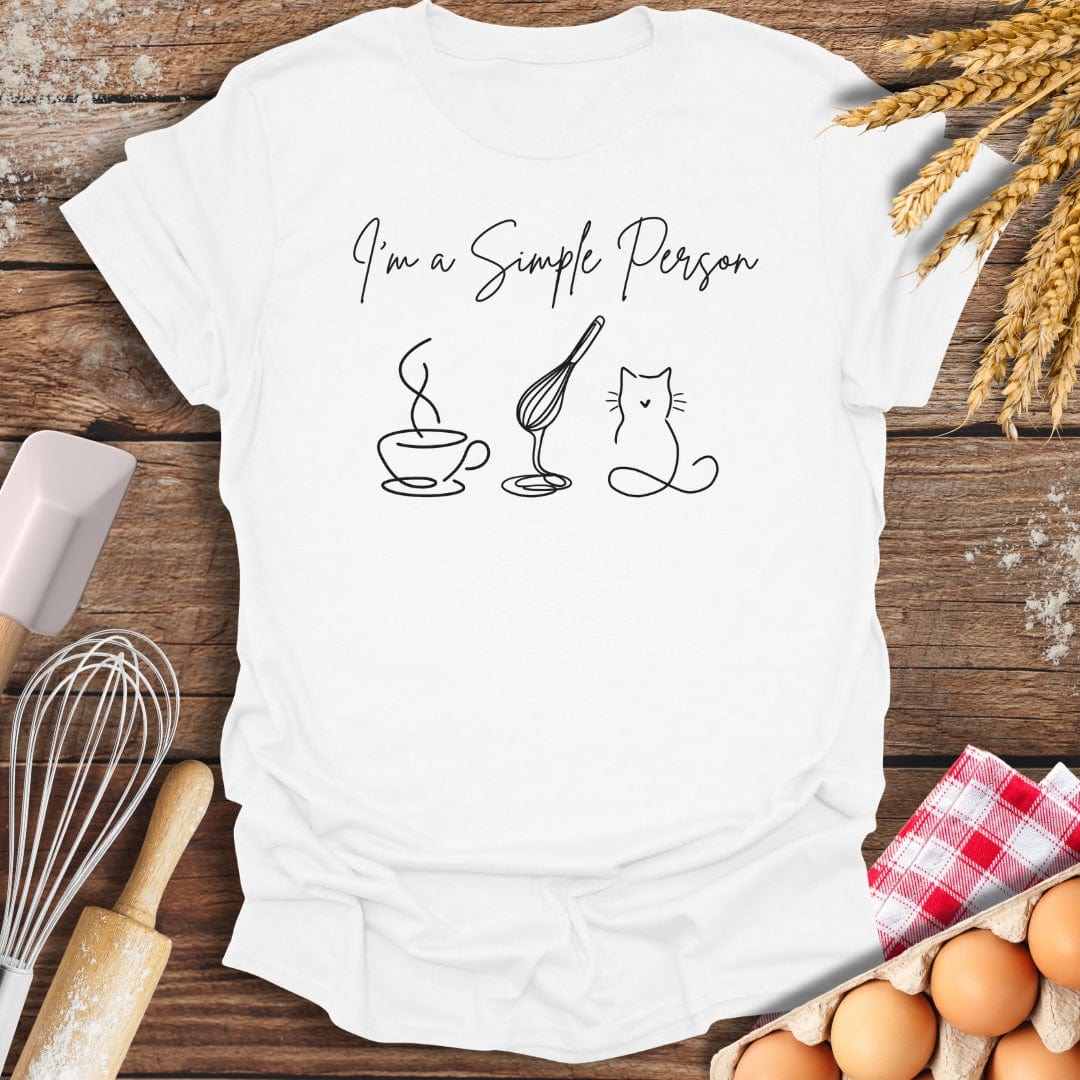 I'm a Simple Person T-Shirt White / S Baking Threads