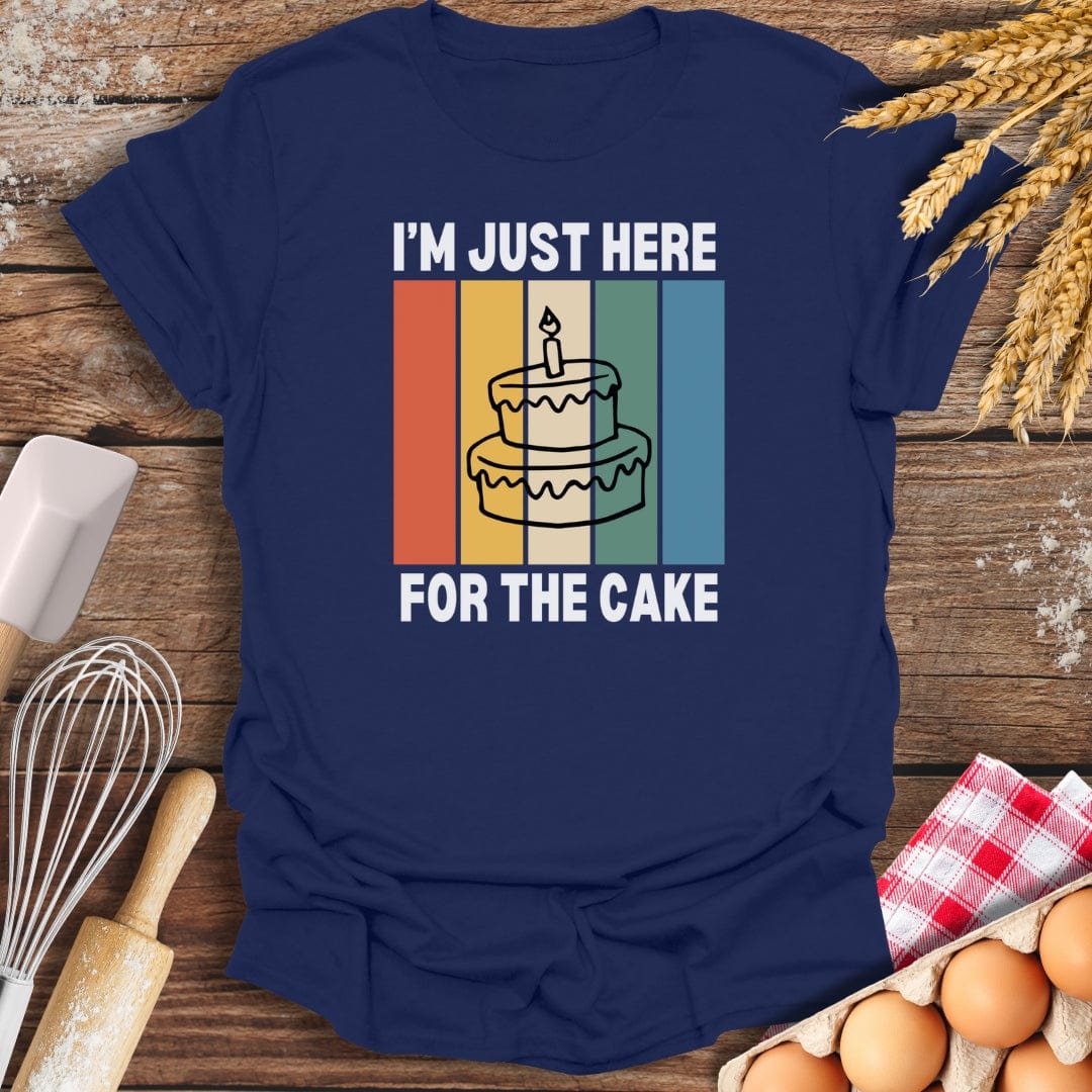 I'm Just Here For The Cake T-Shirt Navy / S Baking Threads