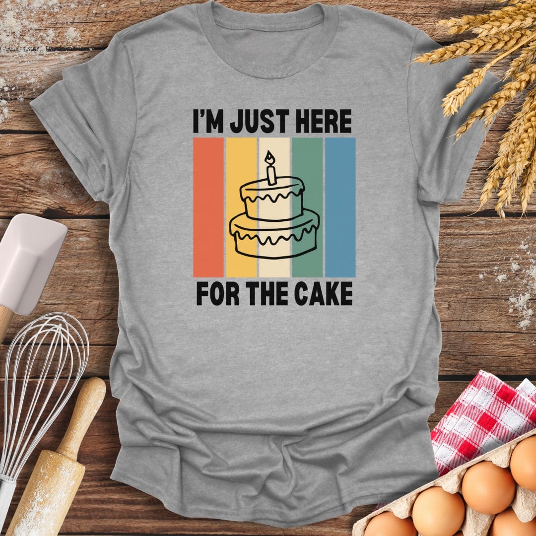 I'm Just Here For The Cake T-Shirt Sport Grey / S Baking Threads