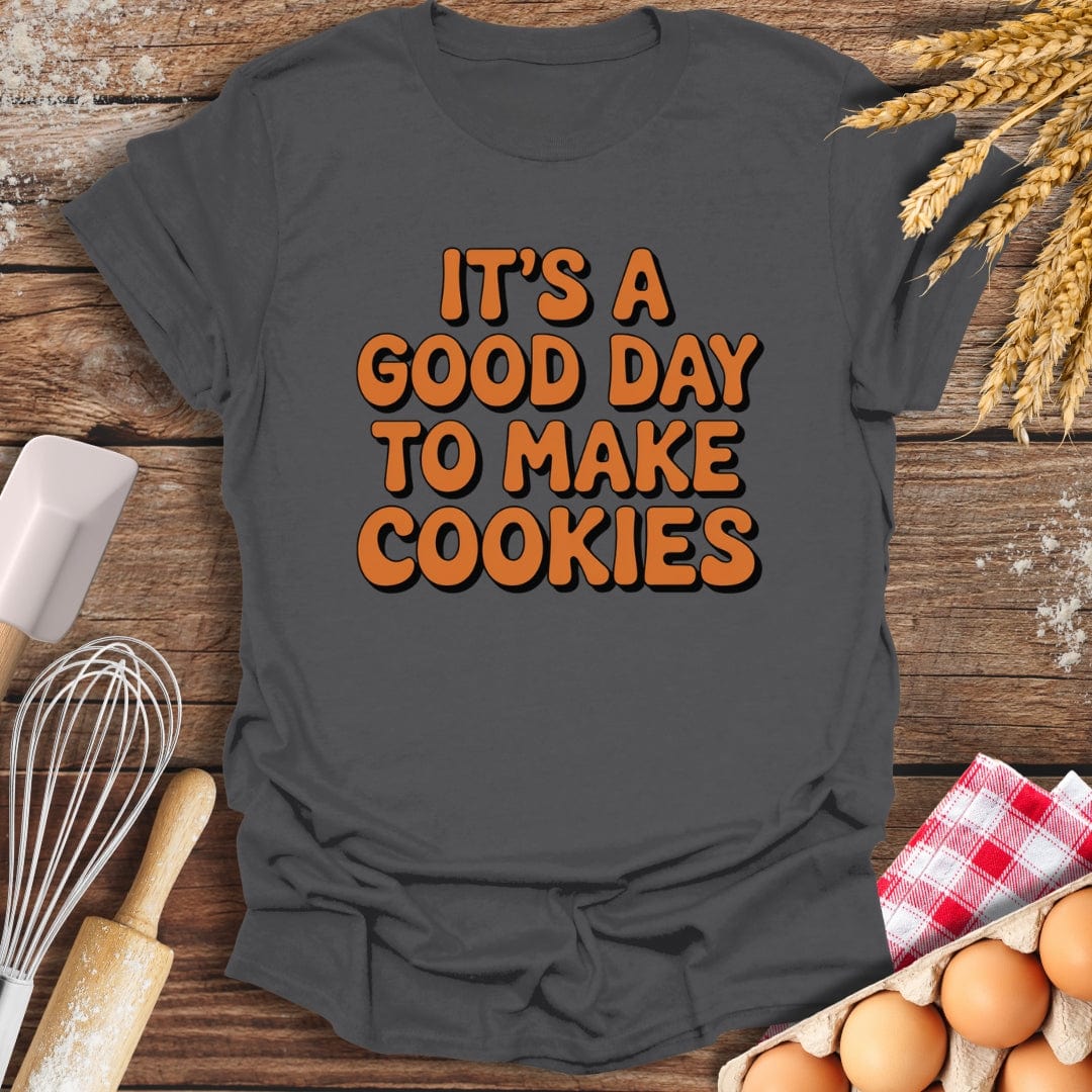 It's A Good Day To Make Cookies Retro T-Shirt Charcoal / S Baking Threads