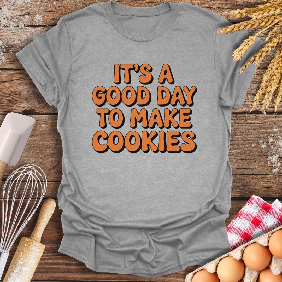 It's A Good Day To Make Cookies Retro T-Shirt Sport Grey / S Baking Threads