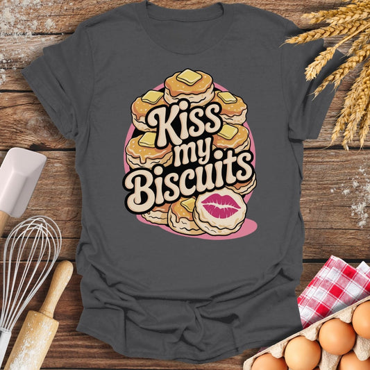 Kiss My Biscuits T-Shirt Charcoal / S Baking Threads