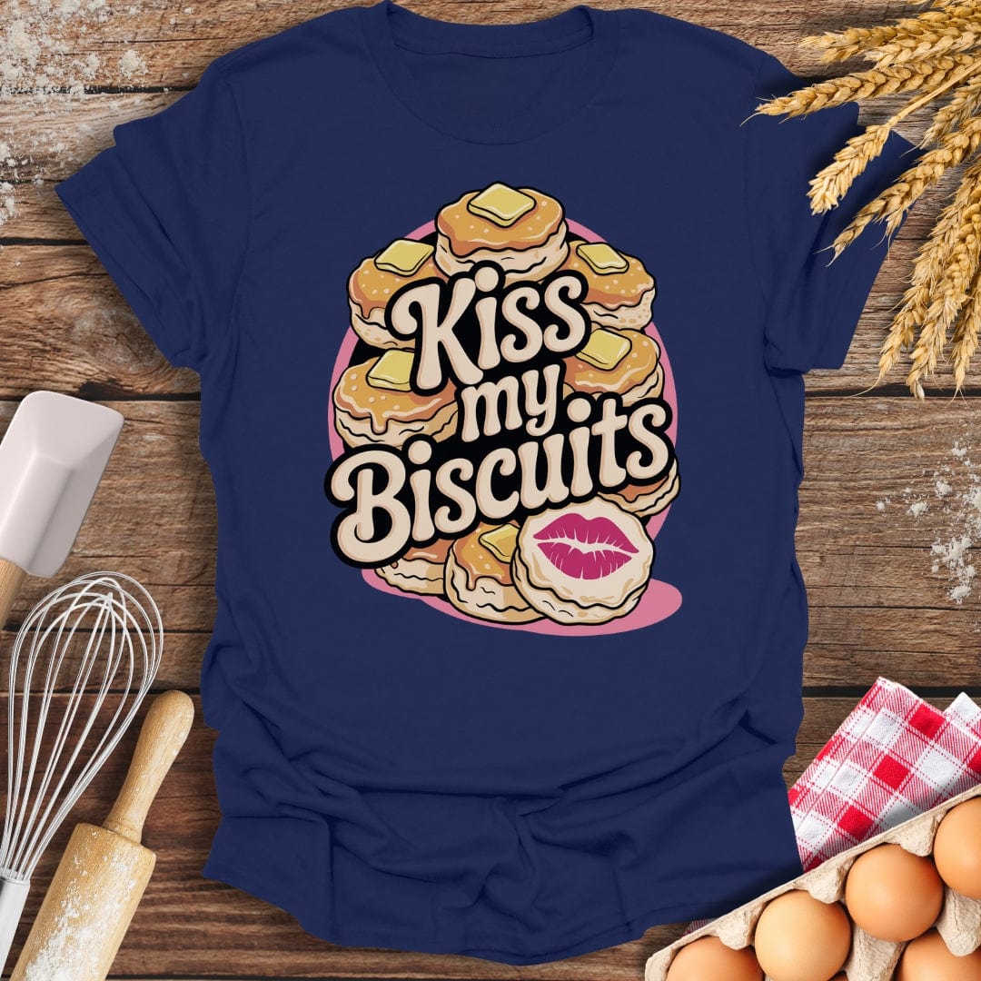 Kiss My Biscuits T-Shirt Navy / S Baking Threads