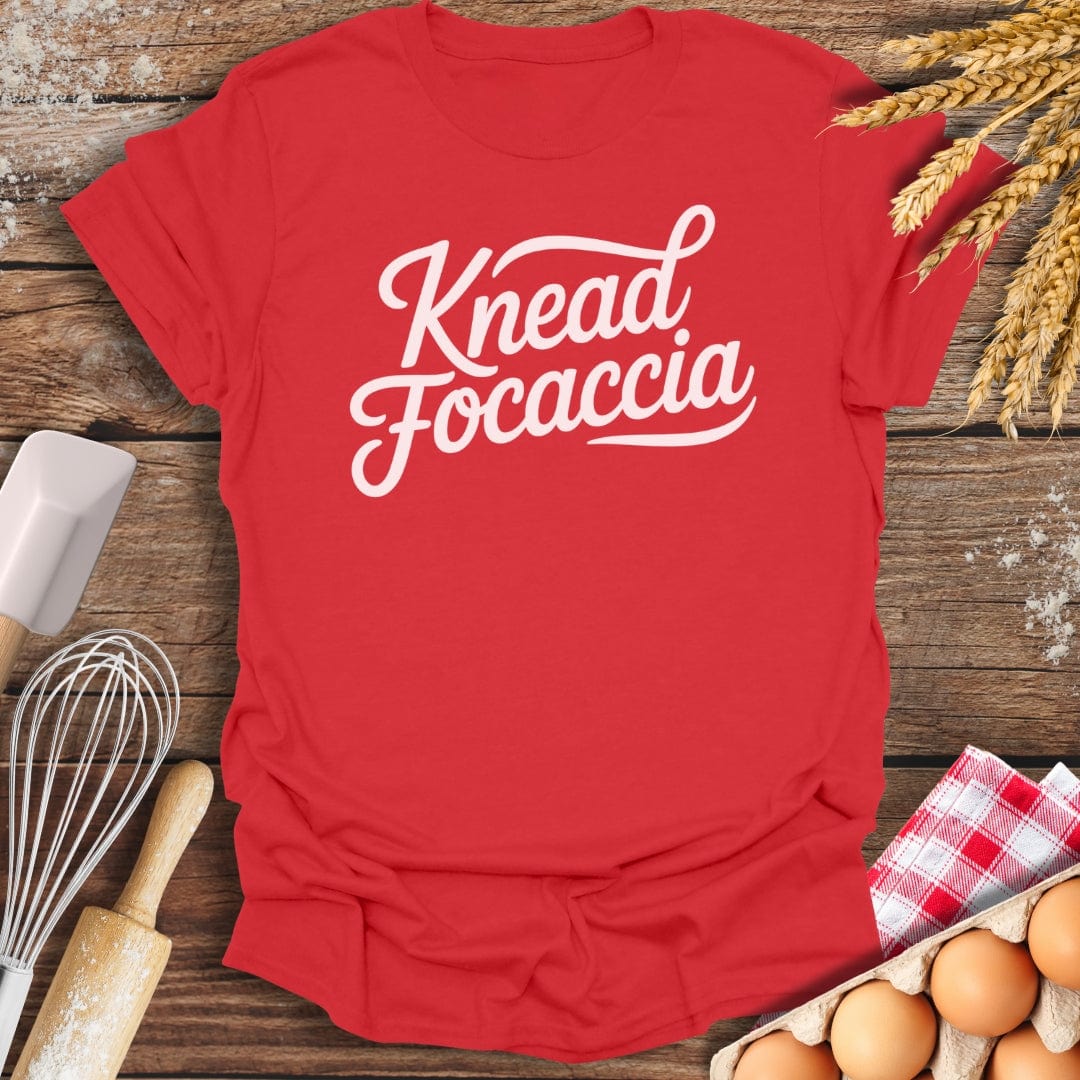 Knead Focaccia T-Shirt Red / S Baking Threads