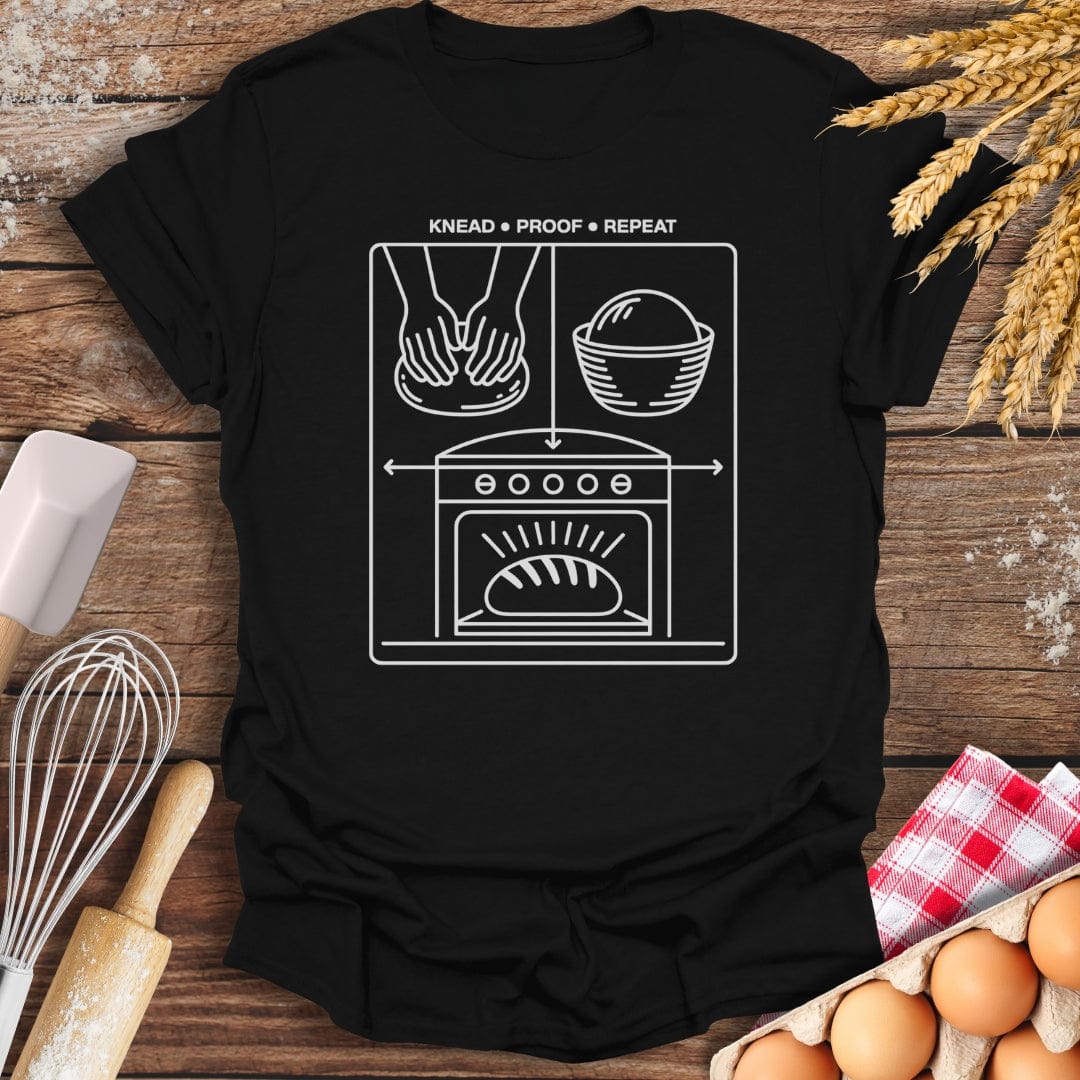 Knead Proof Repeat T-Shirt Black / S Baking Threads