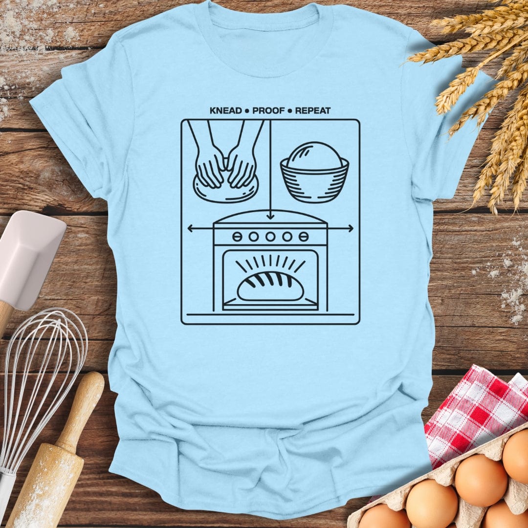 Knead Proof Repeat T-Shirt Light Blue / S Baking Threads