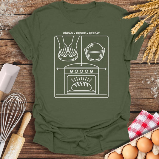 Knead Proof Repeat T-Shirt Military Green / S Baking Threads