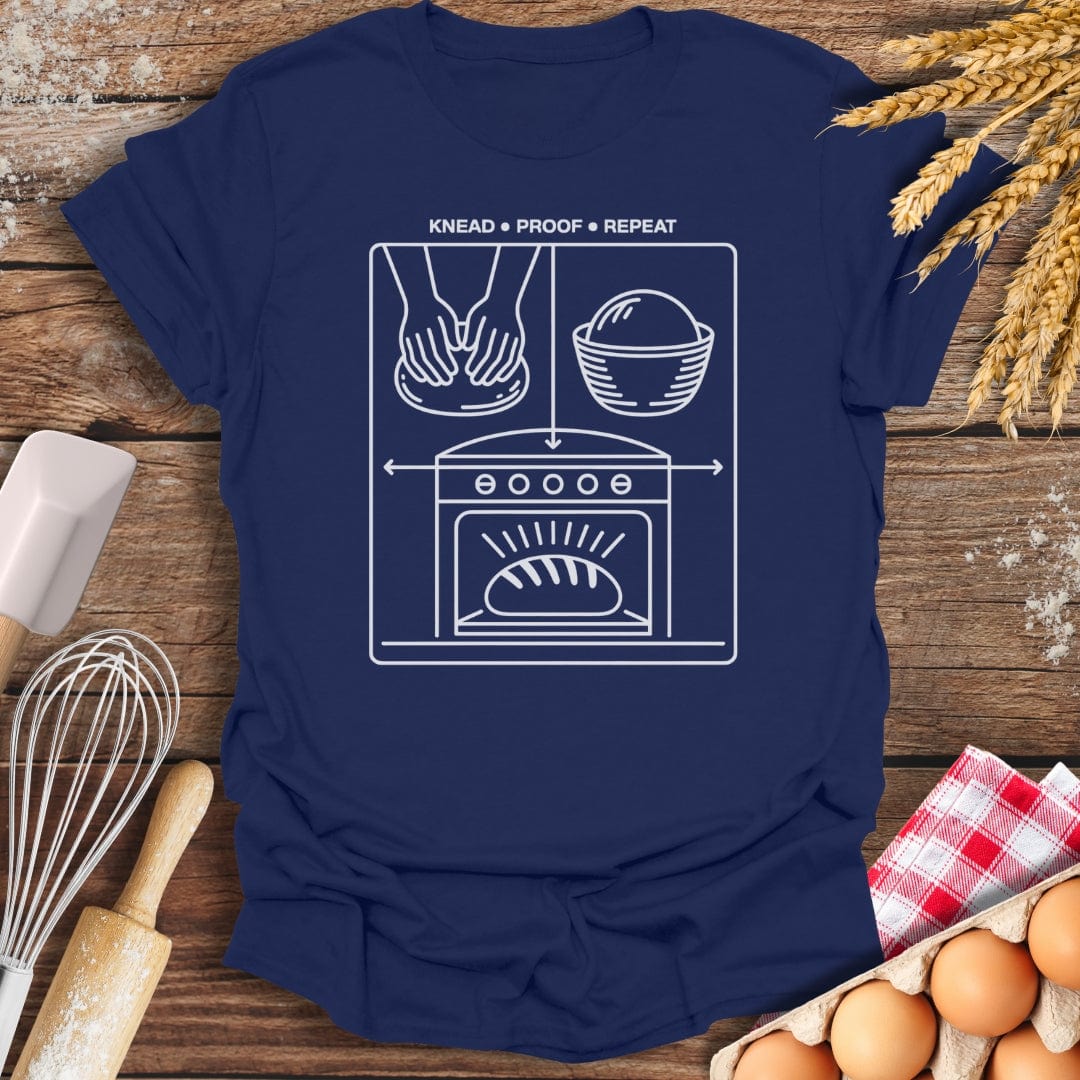 Knead Proof Repeat T-Shirt Navy / S Baking Threads