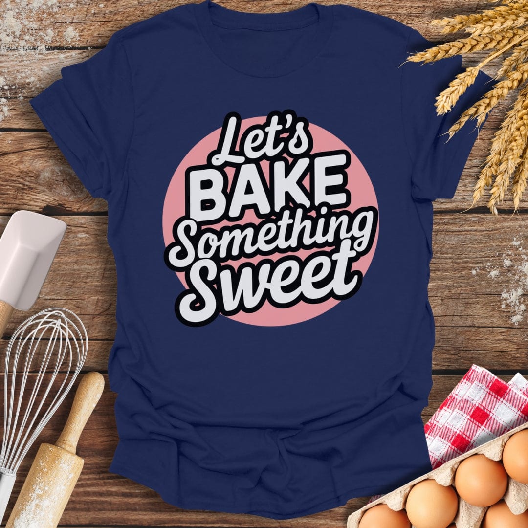 Let's Bake Something Sweet Cupcake T-Shirt Navy / S Baking Threads