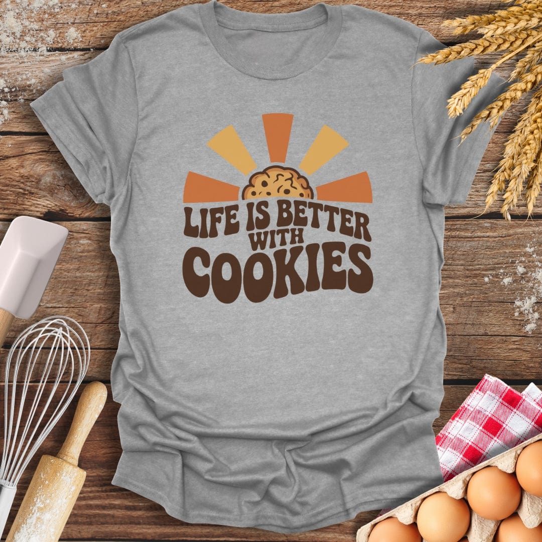 Life Is Better With Cookies T-Shirt Sport Grey / S Baking Threads