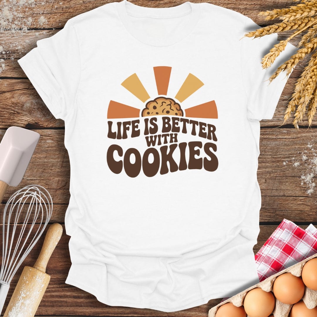 Life Is Better With Cookies T-Shirt White / S Baking Threads