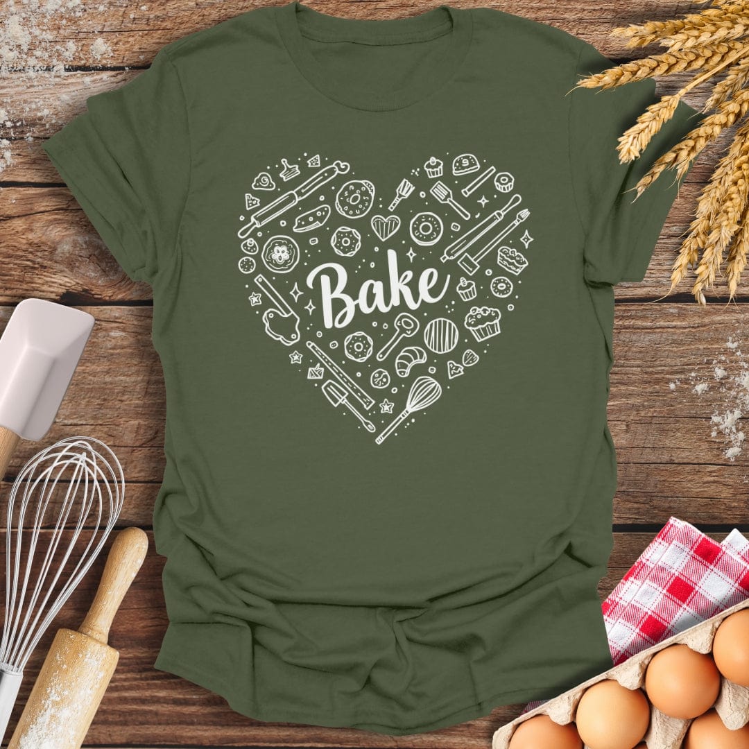 Love Baking T-Shirt Military Green / S Baking Threads