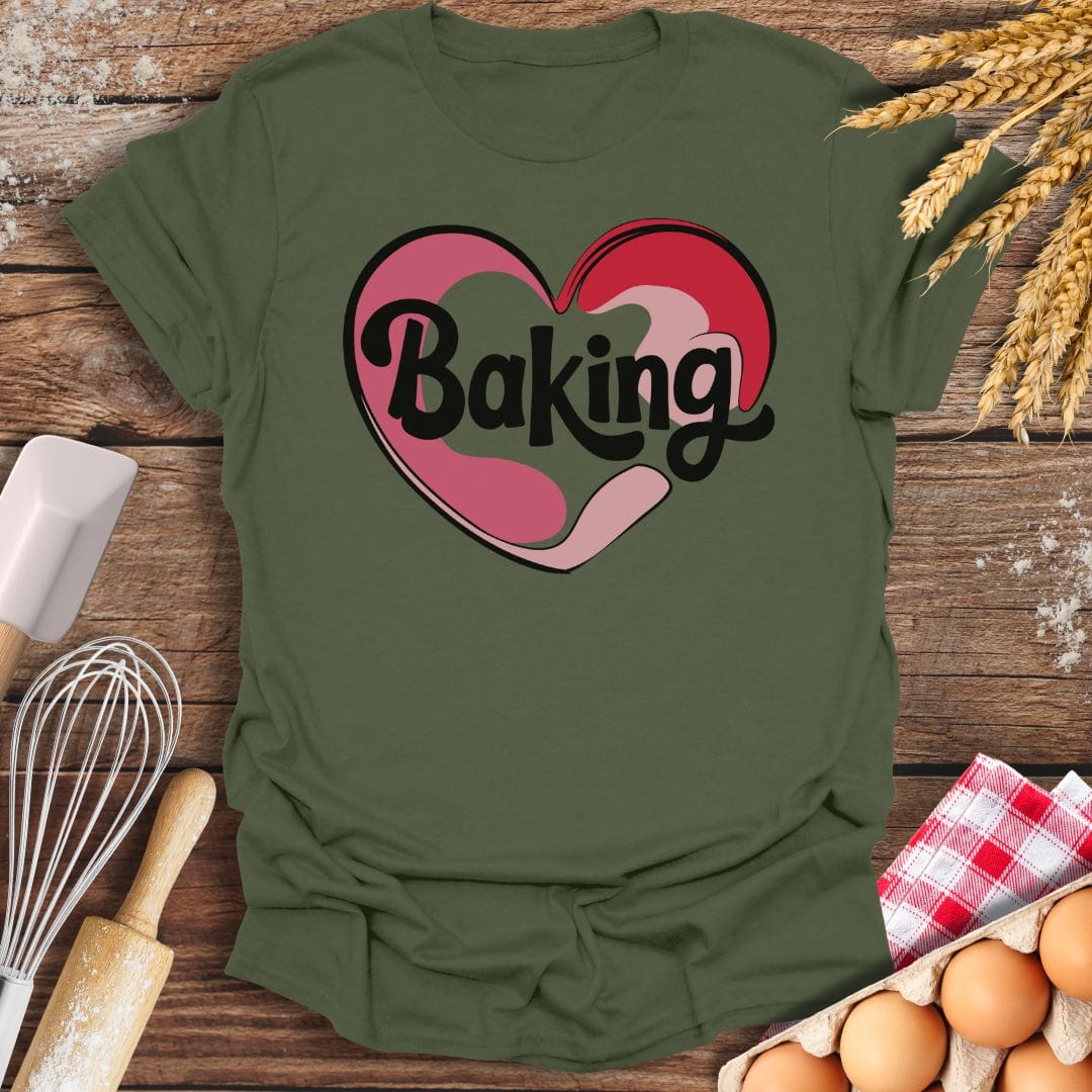 Love Baking T-Shirt Military Green / S Baking Threads