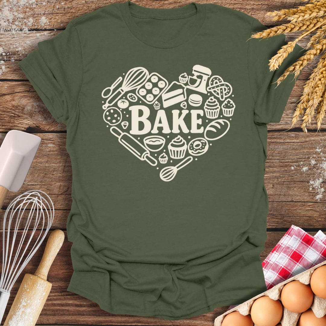 Love Baking T-Shirt Military Green / S Baking Threads