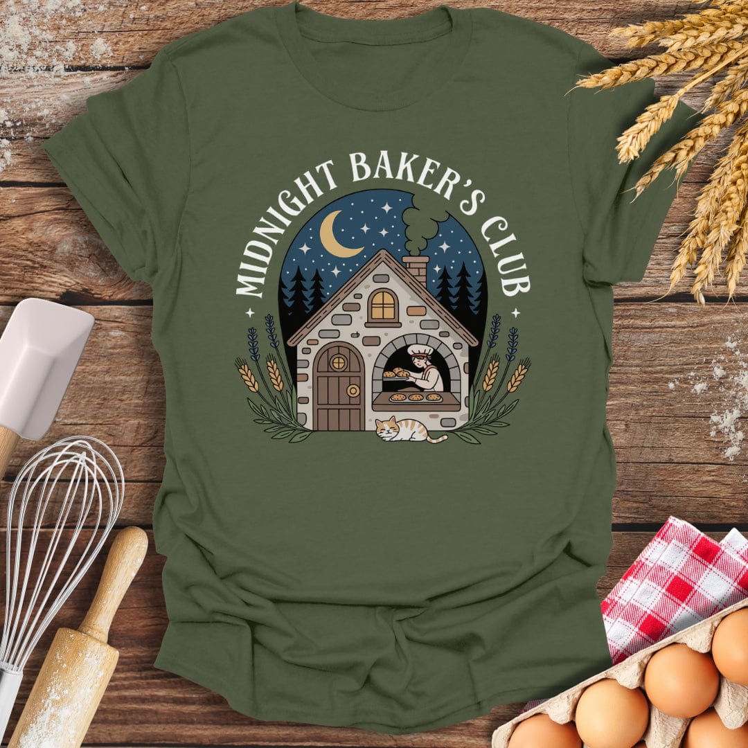 Midnight Baker's Club T-Shirt Military Green / S Baking Threads