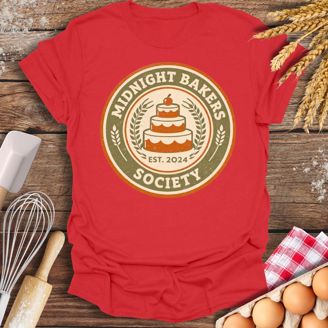 Midnight Bakers Society T-Shirt Red / S Baking Threads