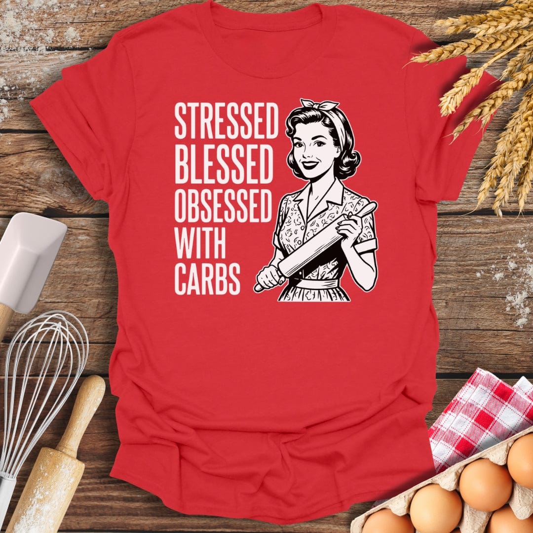 Obsessed With Carbs T-Shirt Red / S Baking Threads