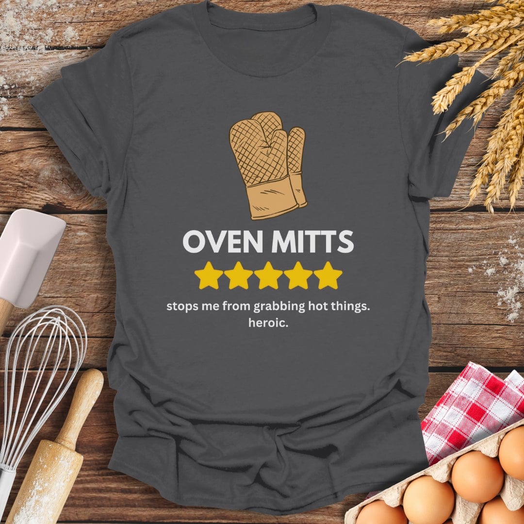 Oven Mitts: 5 Star Review T-Shirt Charcoal / S Baking Threads