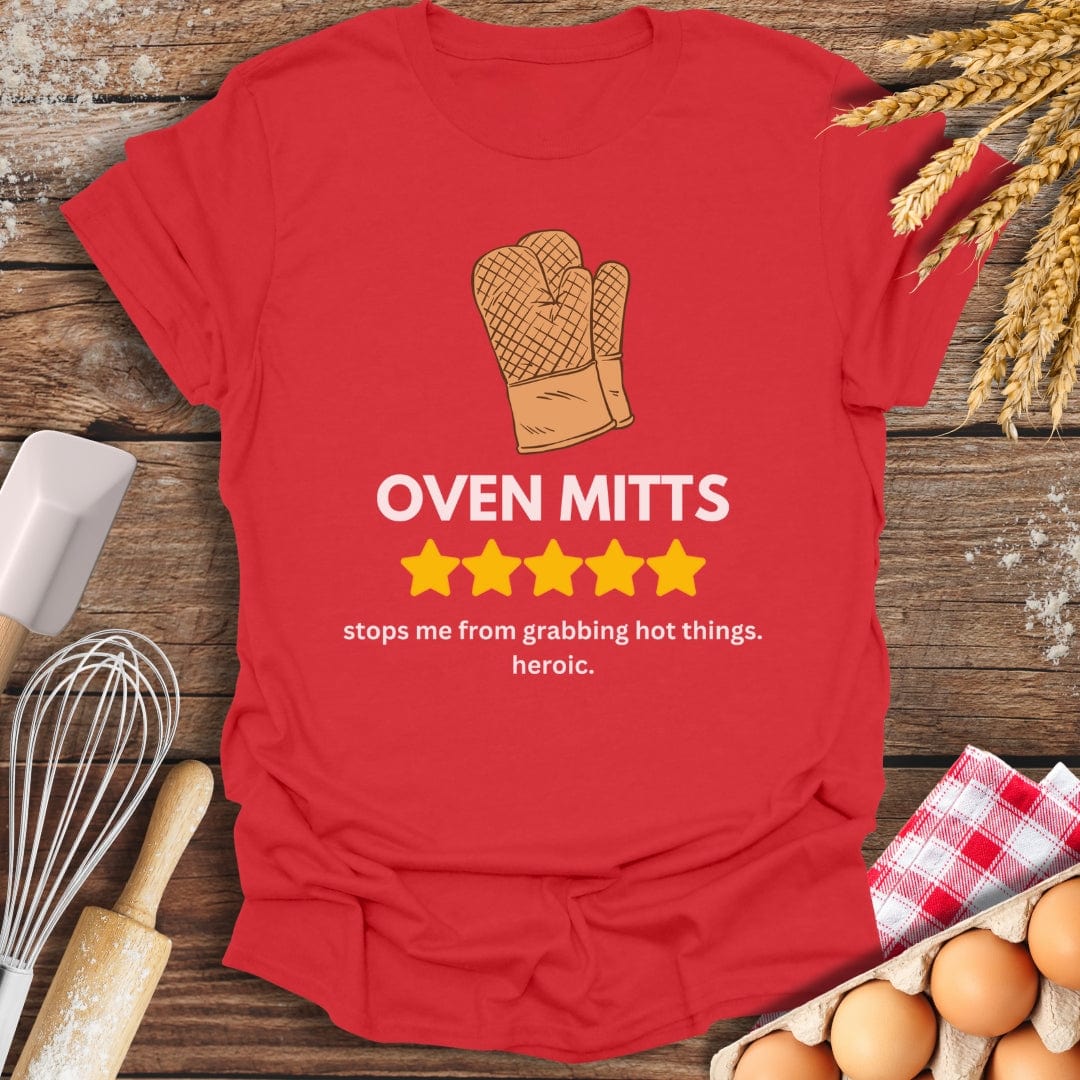 Oven Mitts: 5 Star Review T-Shirt Red / S Baking Threads