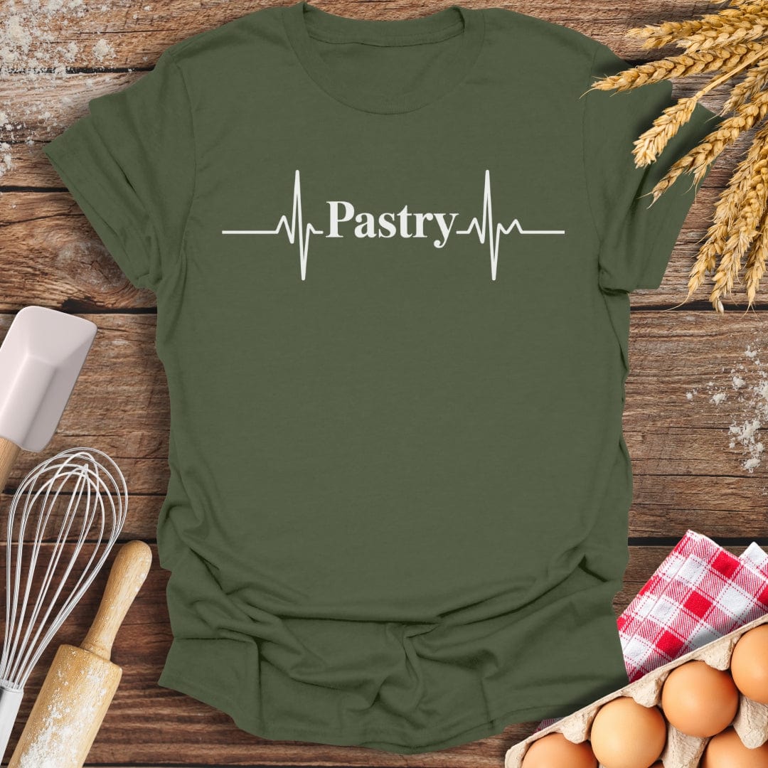 Pastry EKG T-Shirt Military Green / S Baking Threads