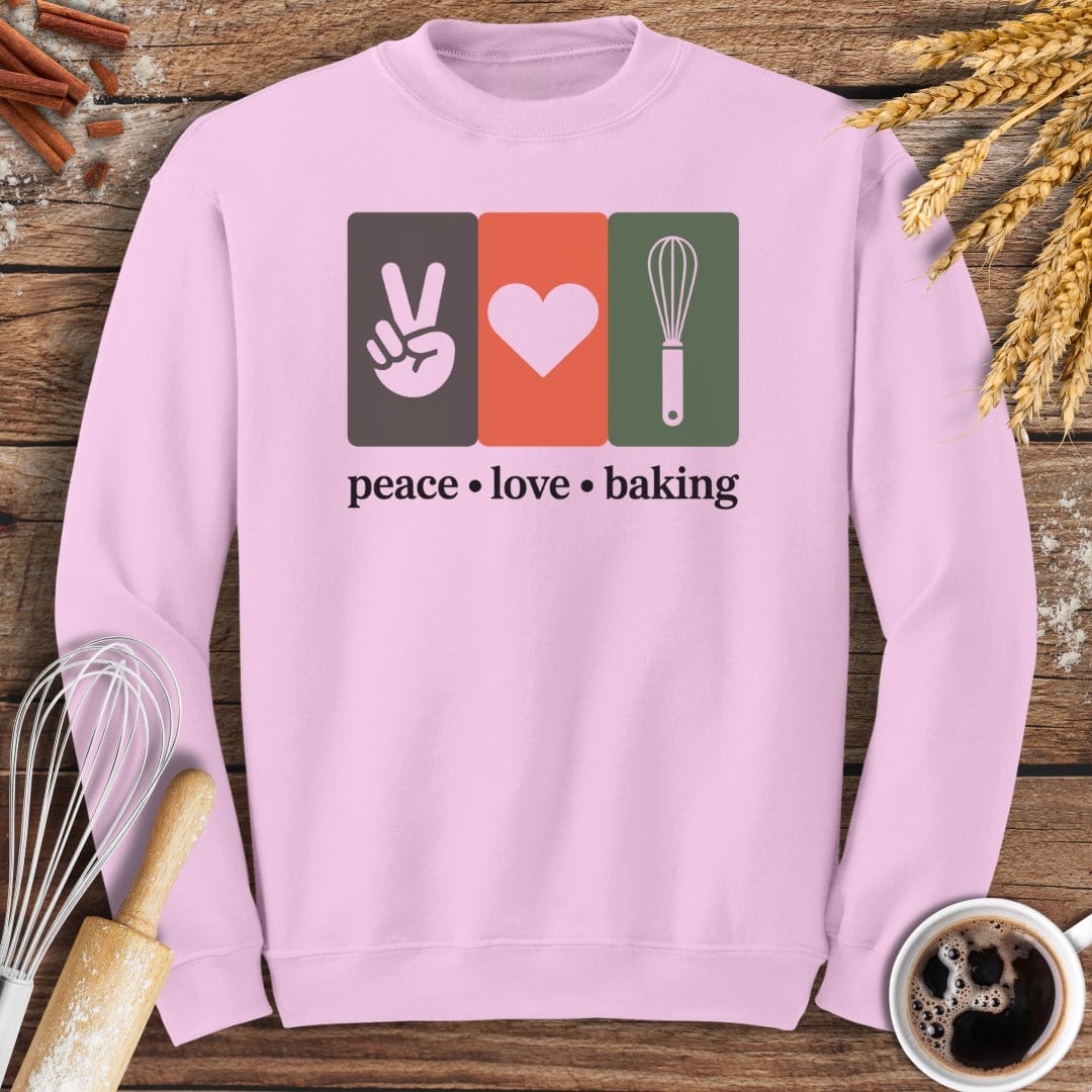 Peace Love Baking Sweatshirt Baking Threads