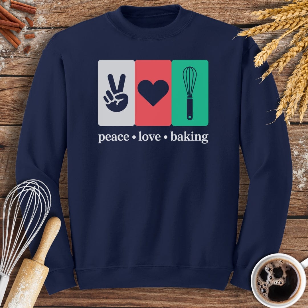 Peace Love Baking Sweatshirt Baking Threads